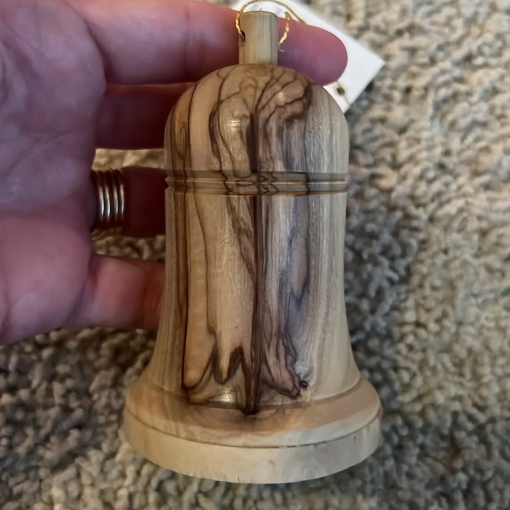Bethlehem Bell Grotto Olive Wood Ornament
